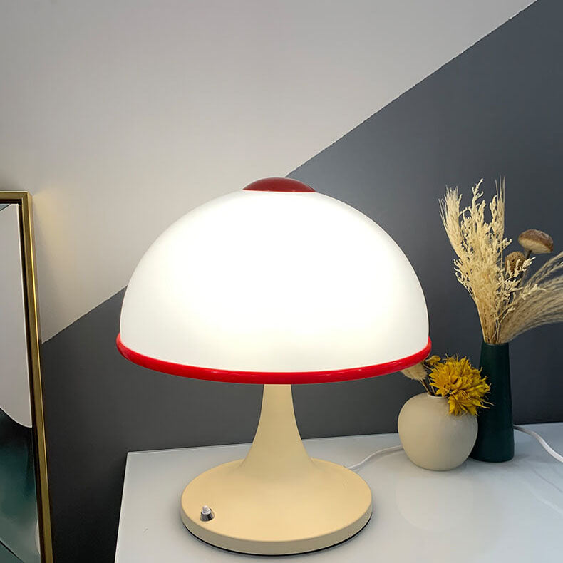 Cream Mushroom Metal Table Lamp
