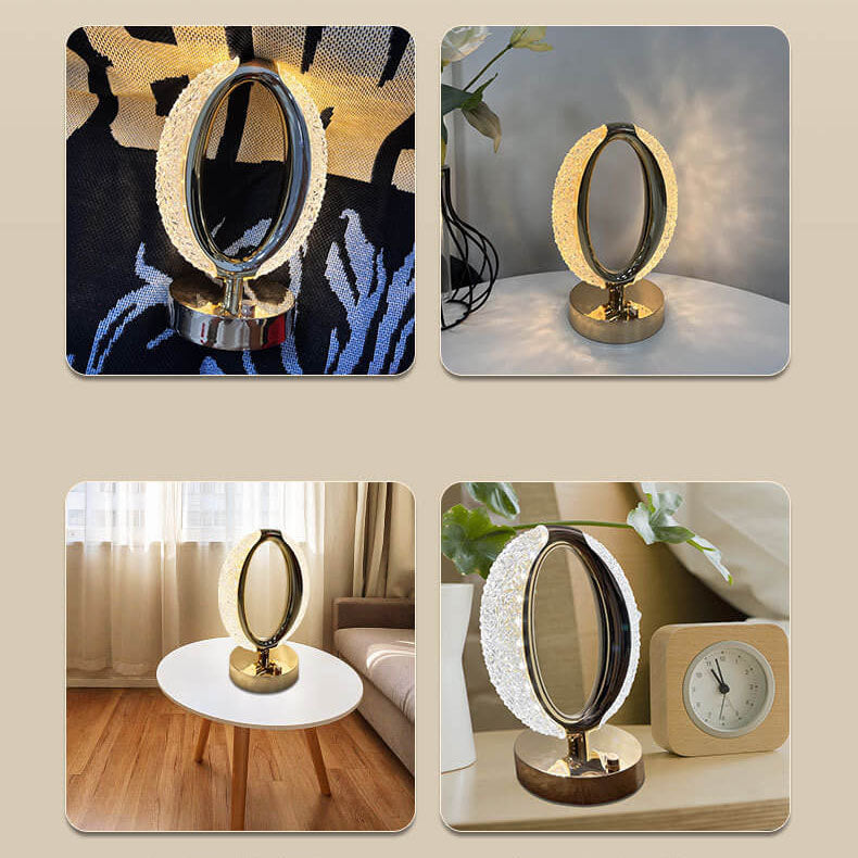Ring Crystal Acrylic Touch Table Lamp