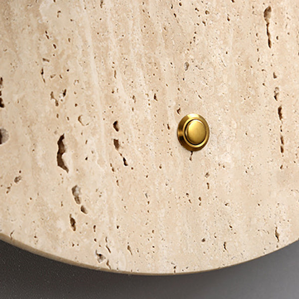 Round Oval Yellow Travertine Wall Lamp