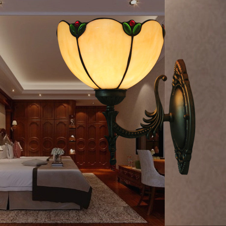 Milk Yellow Glass Gem Wall Lamp