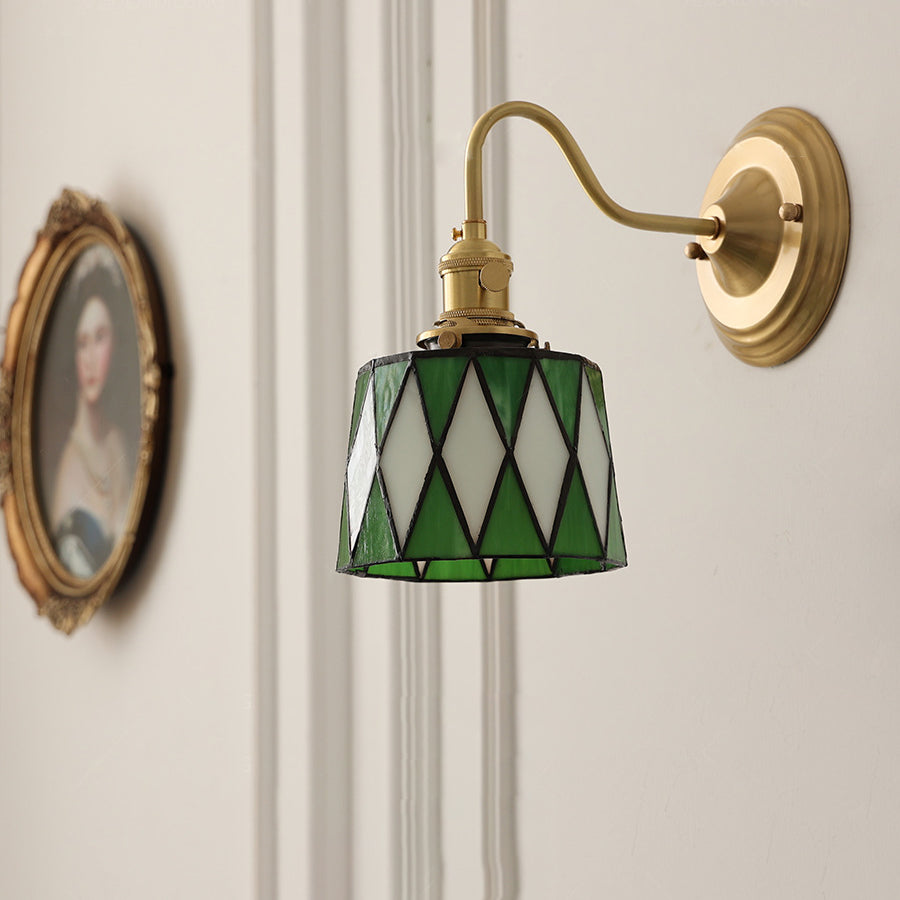 Round Copper Glass Living Wall Lamp