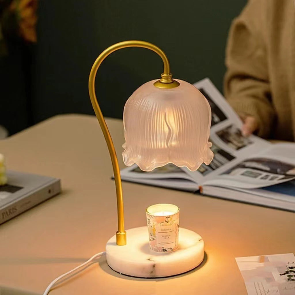 Bell Orchid Glass Marble Table Lamp