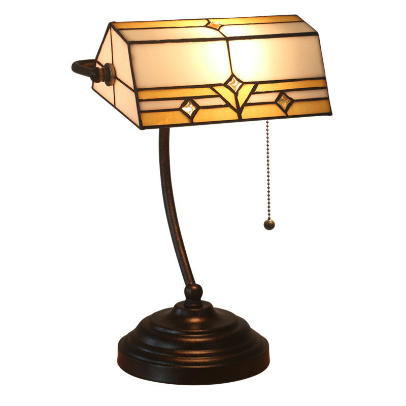 Plaid Trapezoidal Stained Glass Table Lamp