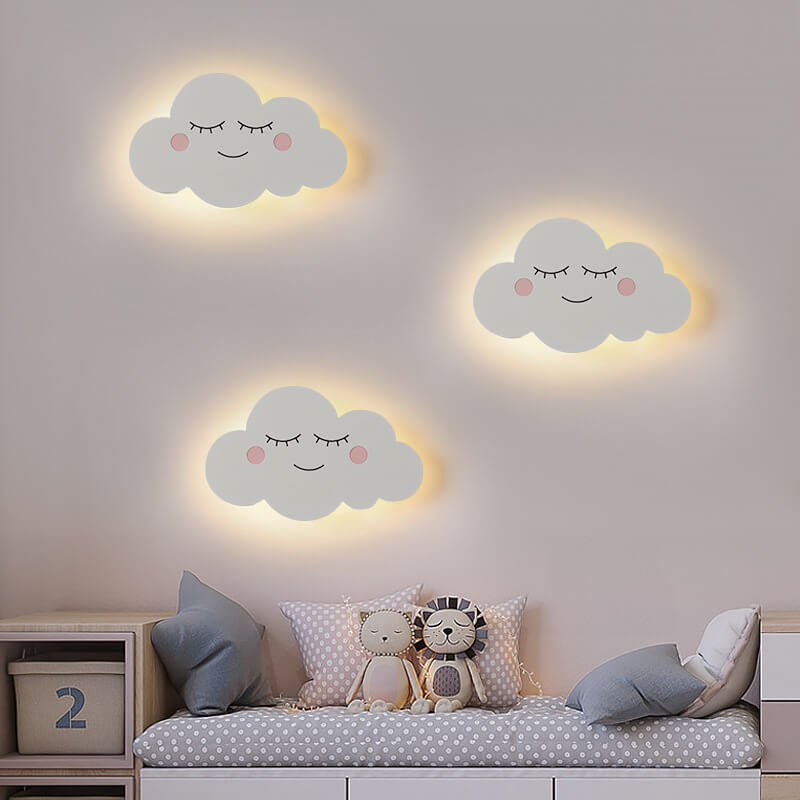 Clouds Iron Emoji Kids Wall Lamp