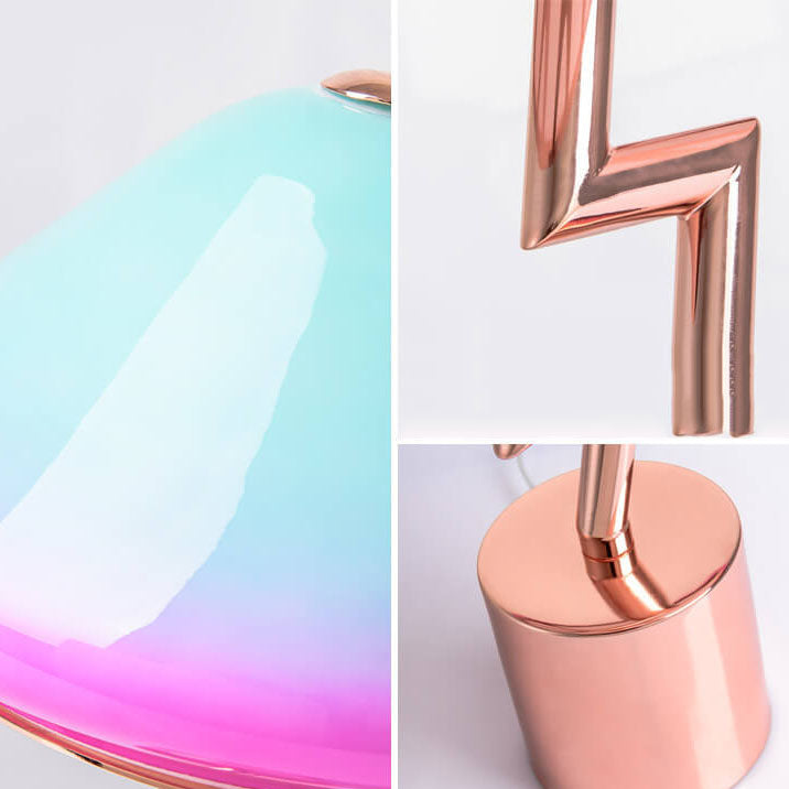 Colorful Mushroom Hardware Glass Table Lamp
