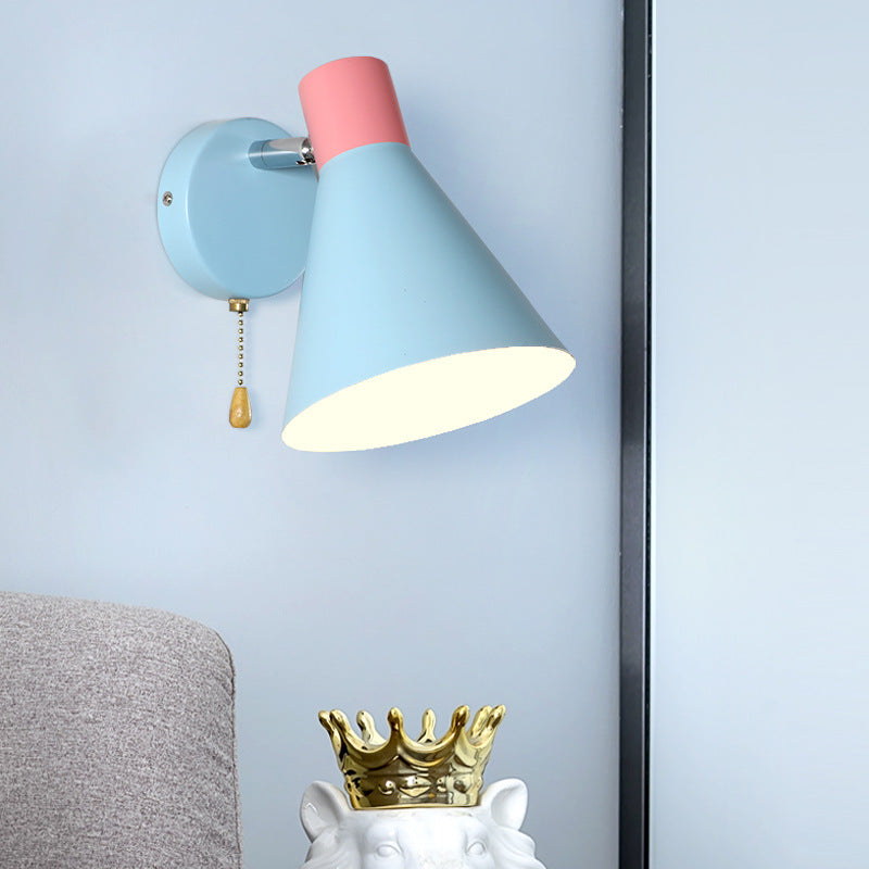 Blue Cone Reading Wall Lamp