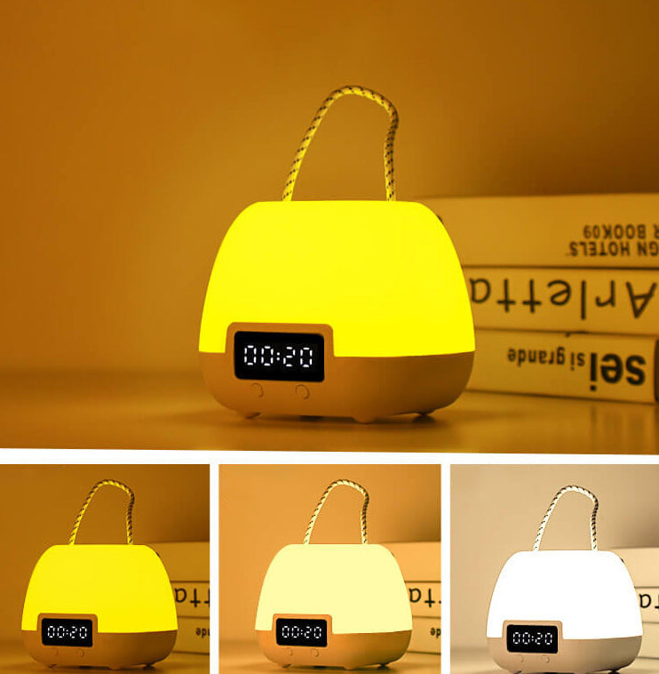 Portable Clock Night Table Lamp