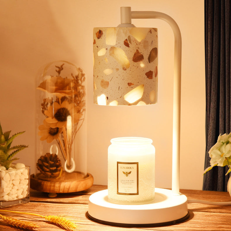 Cylindrical Disc Iron Stone Table Lamp