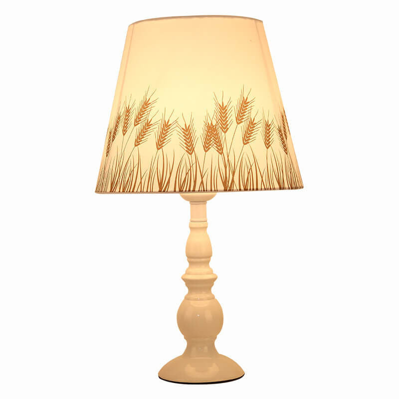 Floral Fabric Iron Vase Table Lamp