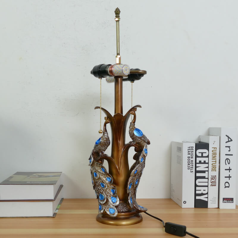 Stained Glass Resin Dome 2-Light Table Lamp