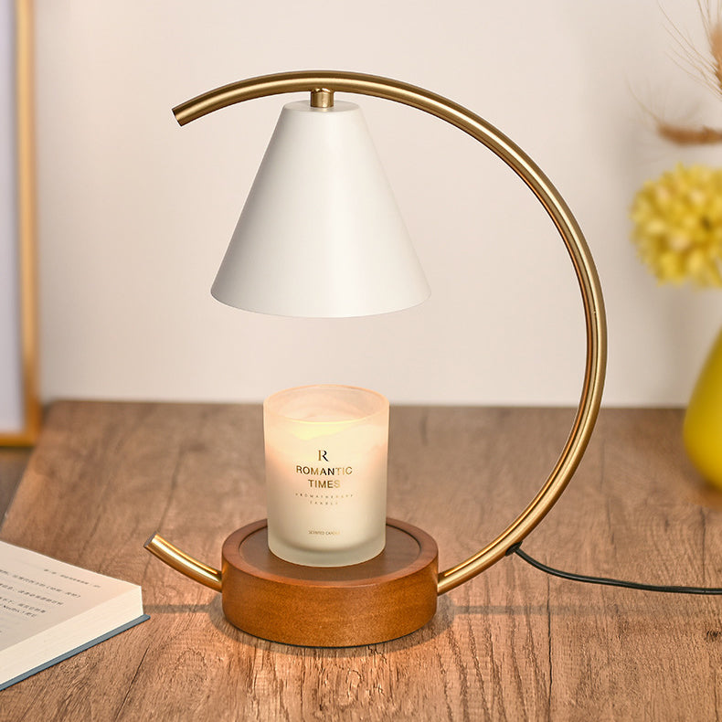 Tapered Hardware Wood Melting Table Lamp
