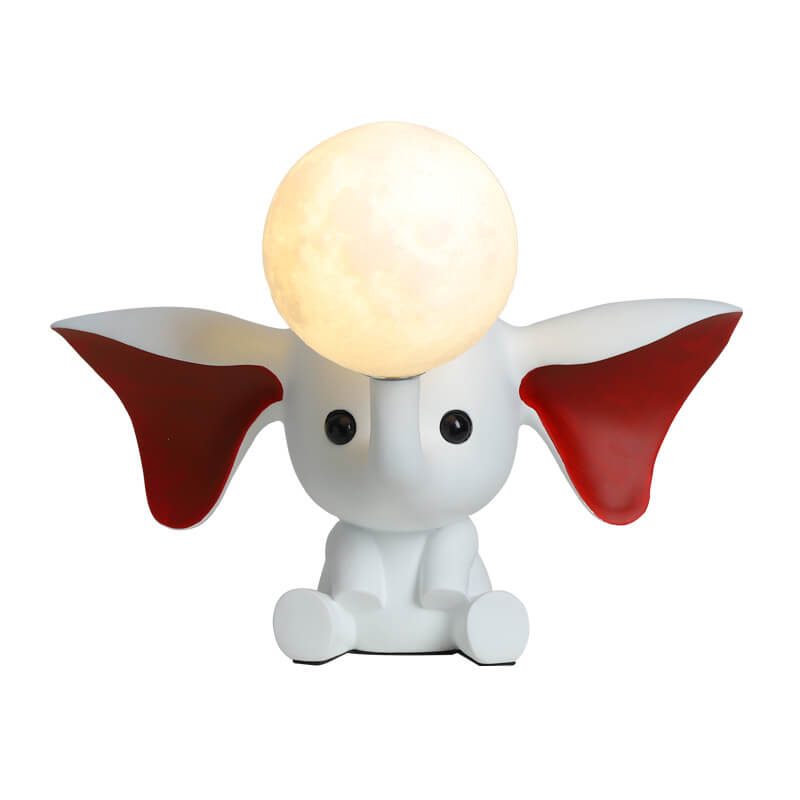 Cartoon Elephant Moon Resin Table Lamp