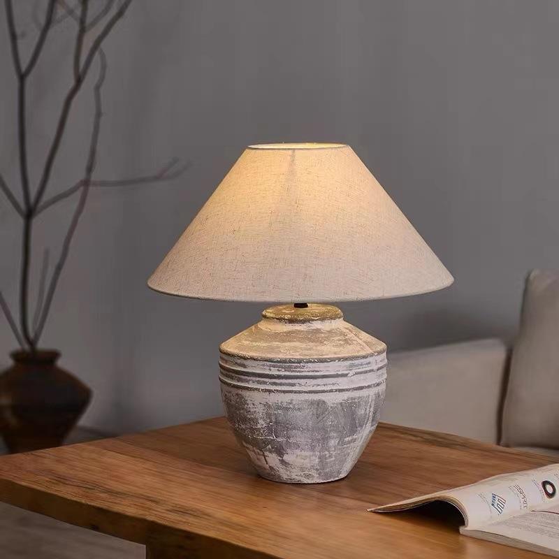 Handmade Ceramic Fabric Pot Table Lamp