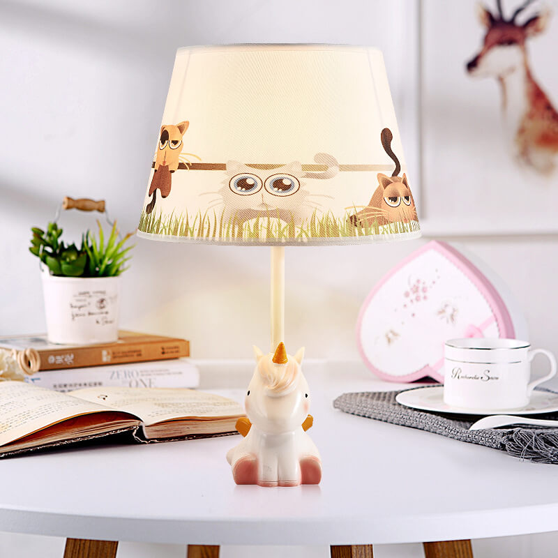 Fun Cartoon Pattern Resin Table Lamp