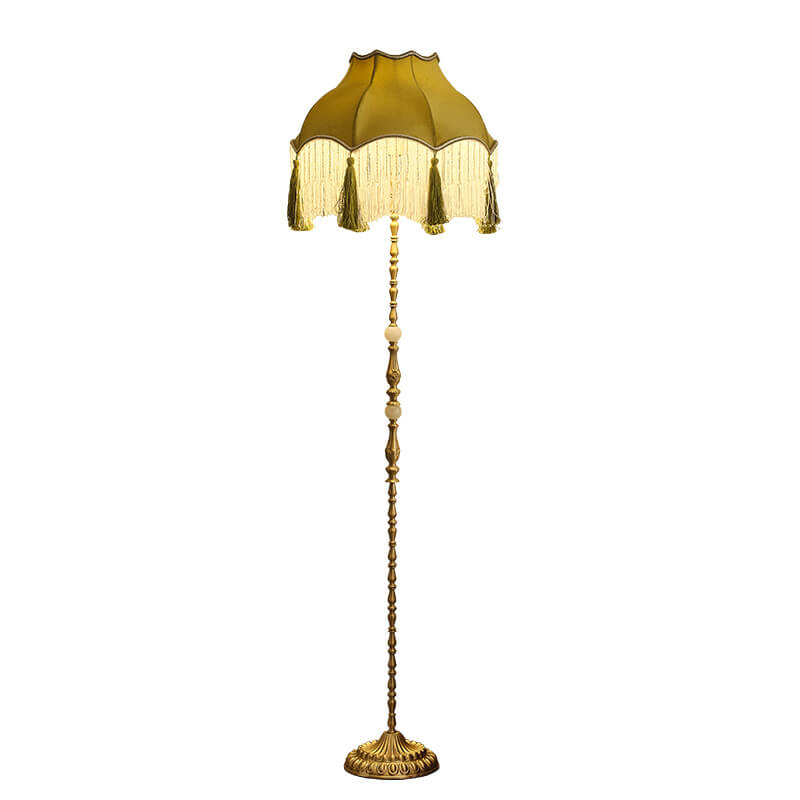 Brass Umbrella Tassels Living Floor Lamp