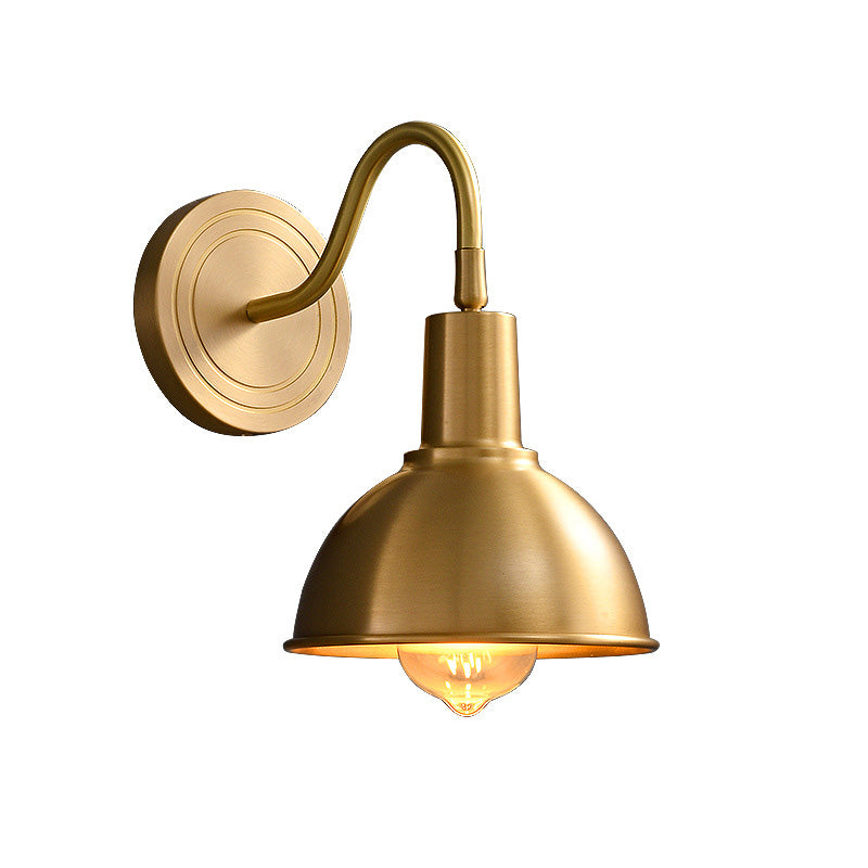 Full Copper Semicircle Living Wall Lamp