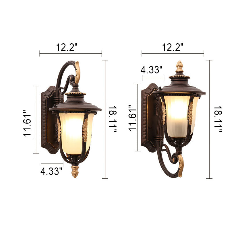 Coffee Gilded Aluminum Glass Outdoor Light