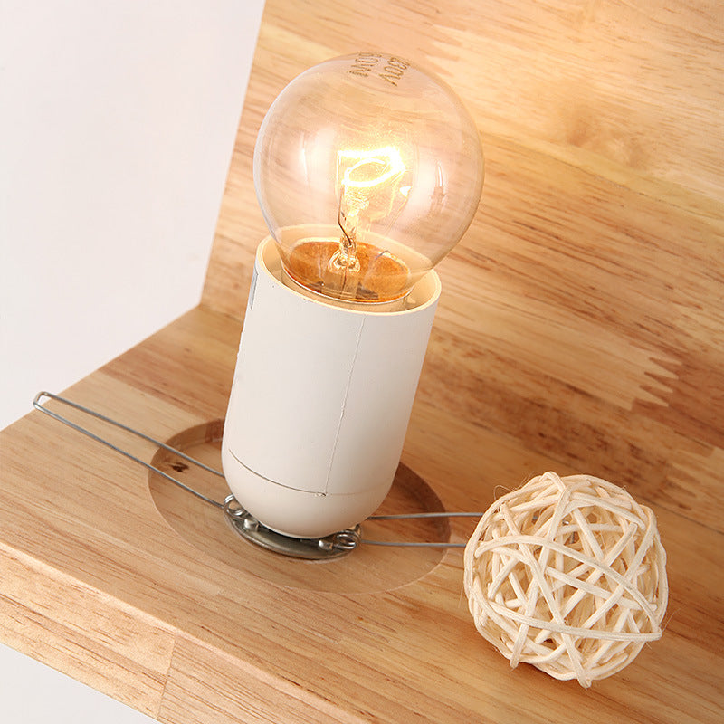 Wood Square Glass Wall Lamp