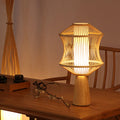 Bamboo Weaving Geometric Cage Table Lamp