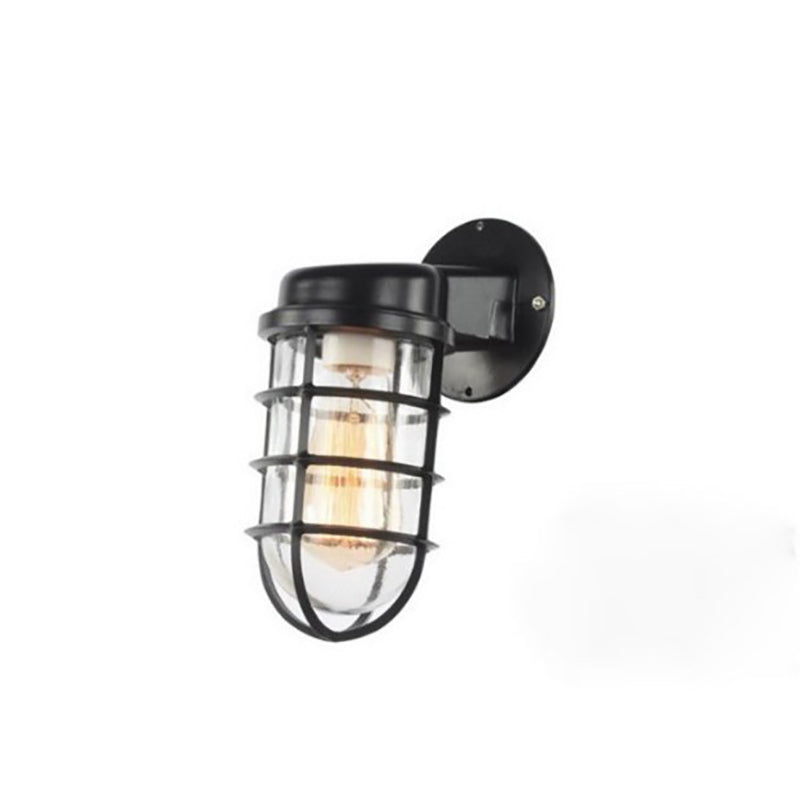 Aluminum Round Cage Entryway Wall Lamp