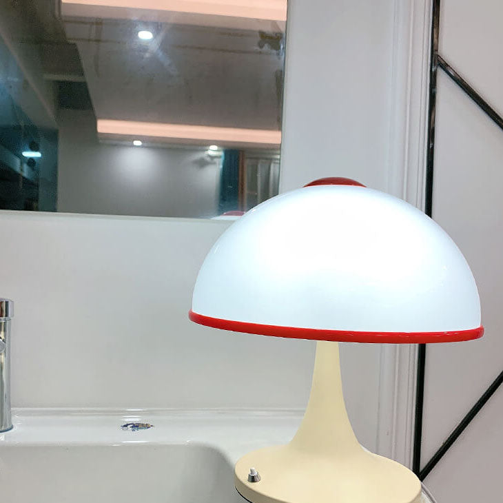 Cream Mushroom Metal Table Lamp