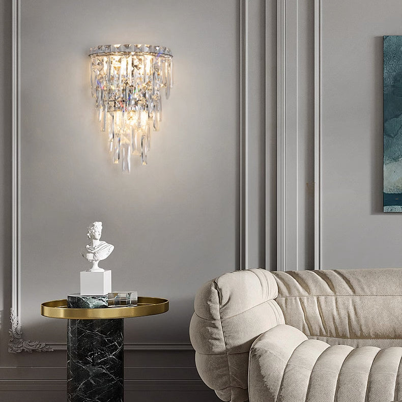 Crystal Tassel Half Living Wall Lamp