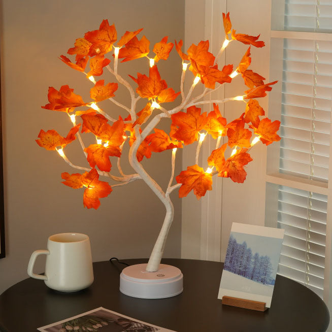 Christmas Plastic Maple Leaf Table Lamp