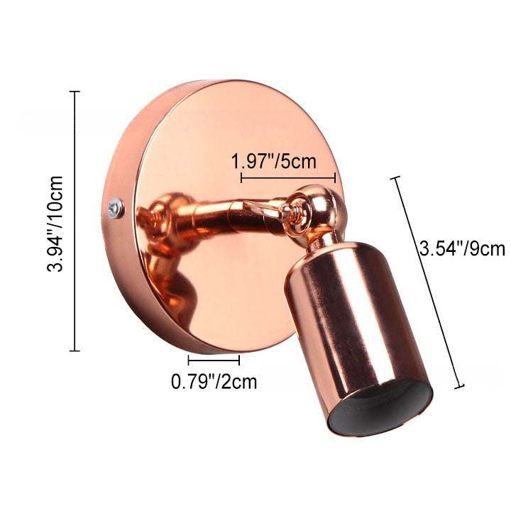 Iron Round Exposed Entryway Wall Lamp