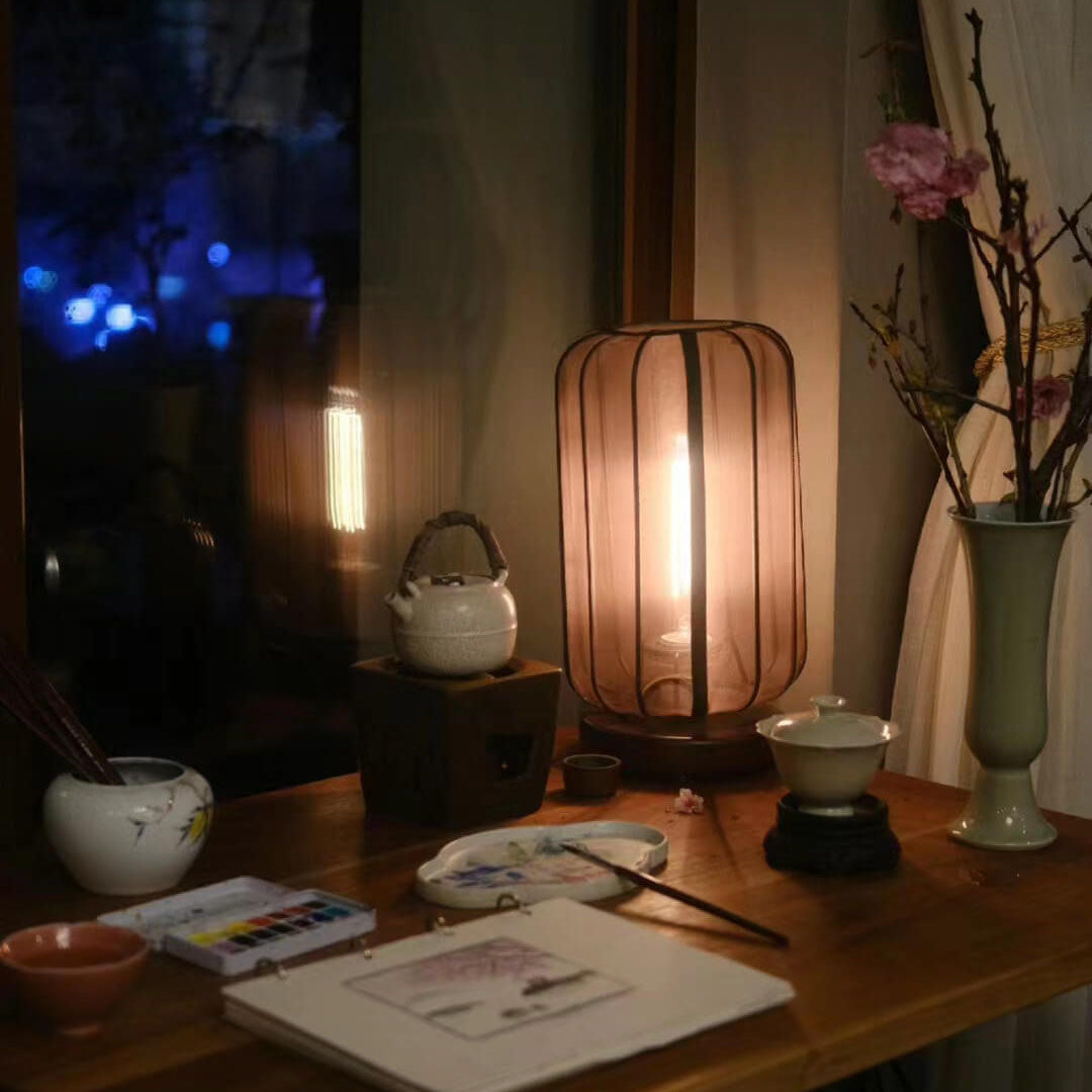 Zen Transparent Silk Lampshade Table Lamp