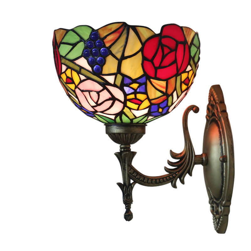 Grape Flower Bowl Stained Wall Lamp