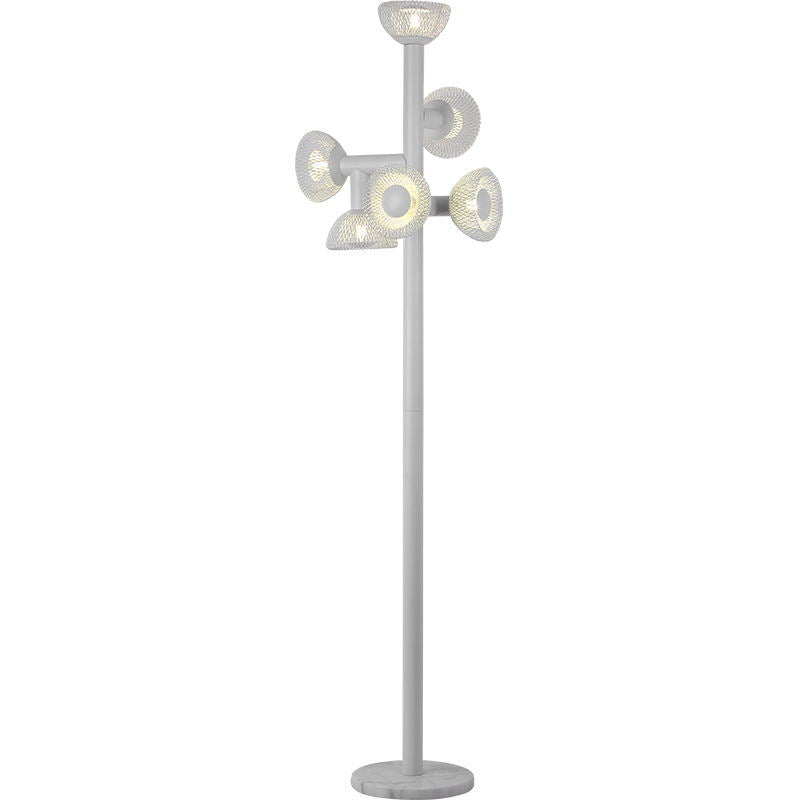 Eclectic Iron Mesh Geometric 6-Light Floor Lamp