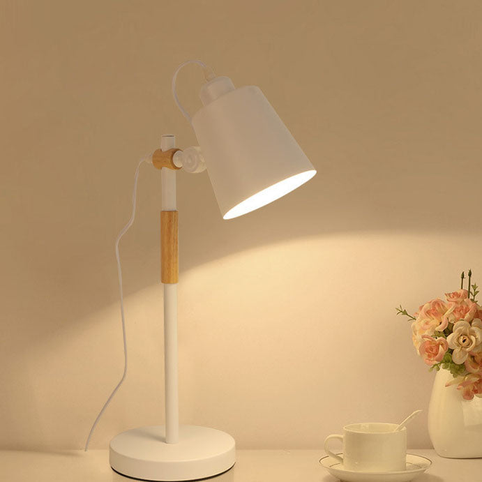 Solid Color Wood Hardware Table Lamp