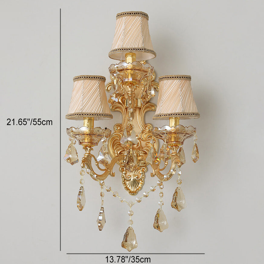 Candlestick Shape Crystal 3-Light Wall Lamp