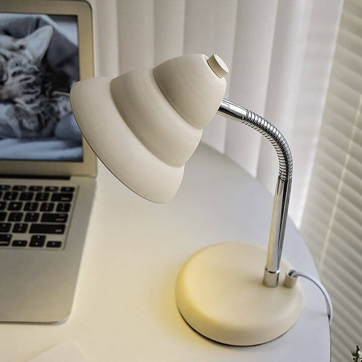 Cream Yellow Cone Iron Table Lamp