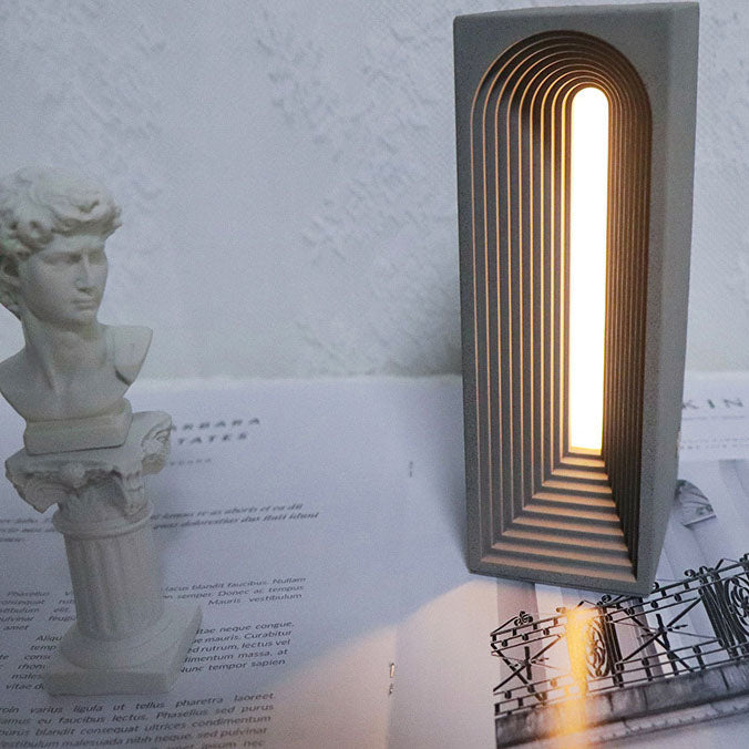 Rectangular Cement Table Lamp
