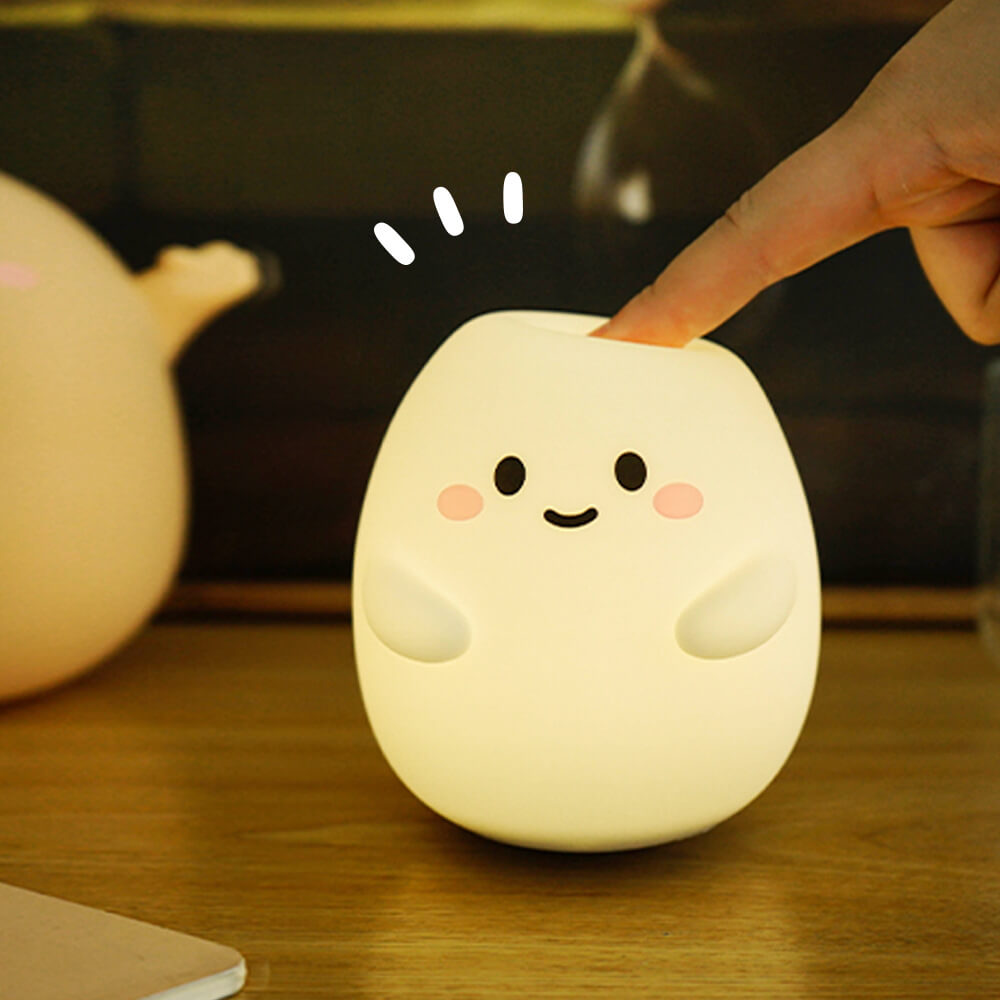 Cartoon Egg Silicone Kids Table Lamp