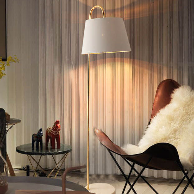 Solid Color Fabric Marble Floor Lamp
