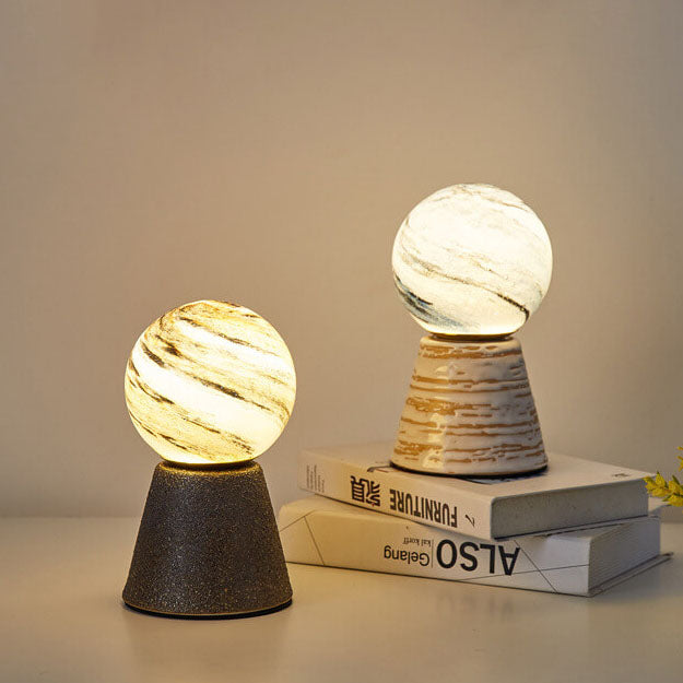 Orb Moon Ceramic Glass Table Lamp