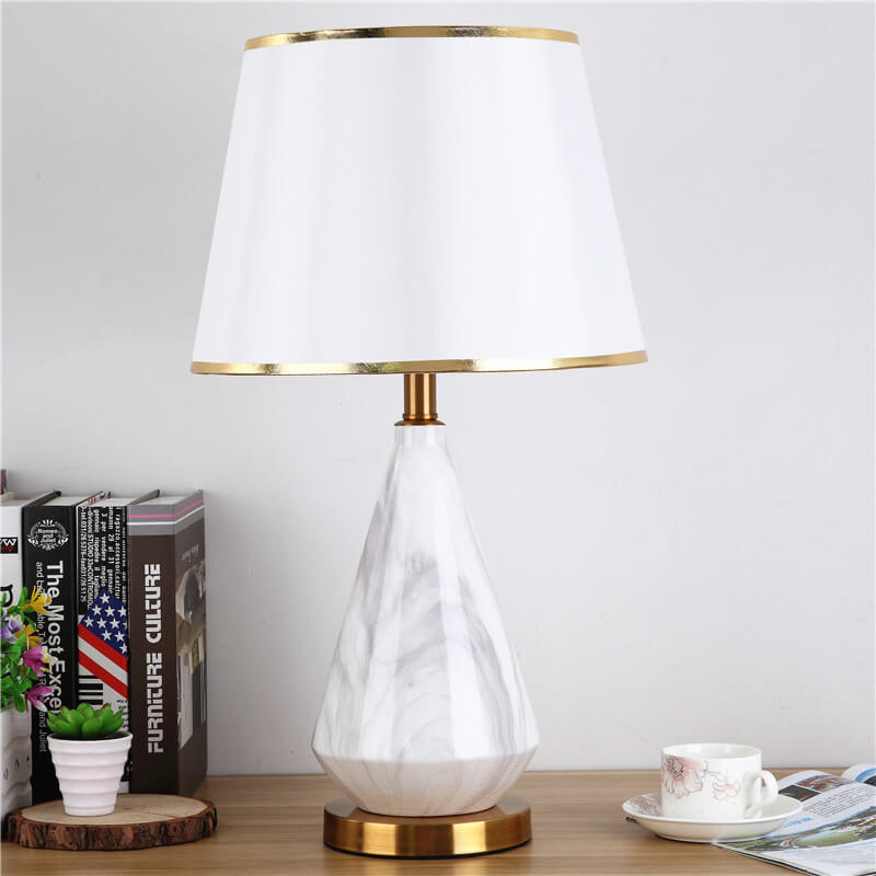 Fabric Lampshade Stone Pattern Table Lamp
