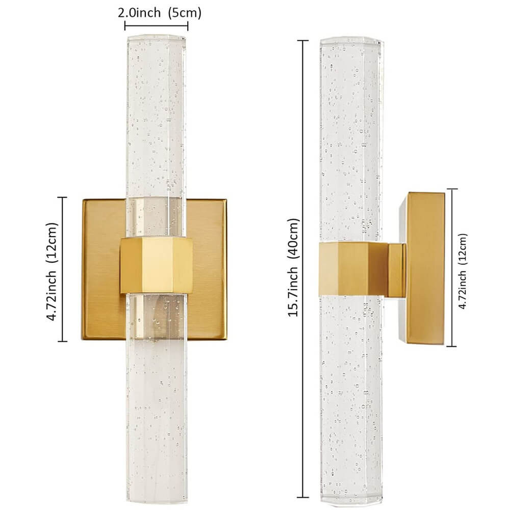 Cylinder Aluminum Crystal Living Wall Lamp