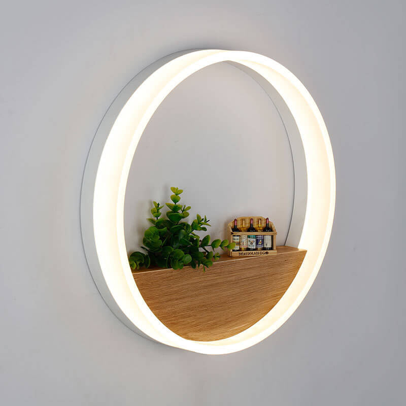 Solid Wood Acrylic Storage Wall Lamp