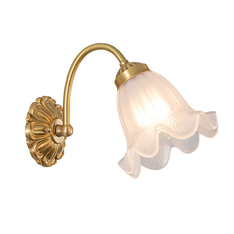 Floral Copper Glass Wall Lamp