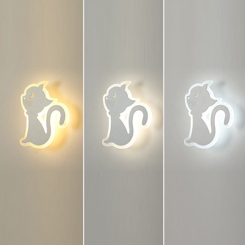 Cat-Shaped Acrylic Iron Bedroom Wall Lamp