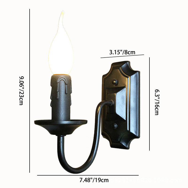Iron Candlestick Holder Hallway Wall Lamp