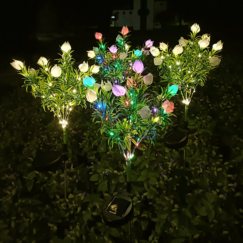 Waterproof Imitation Gardenia Solar Outdoor Light