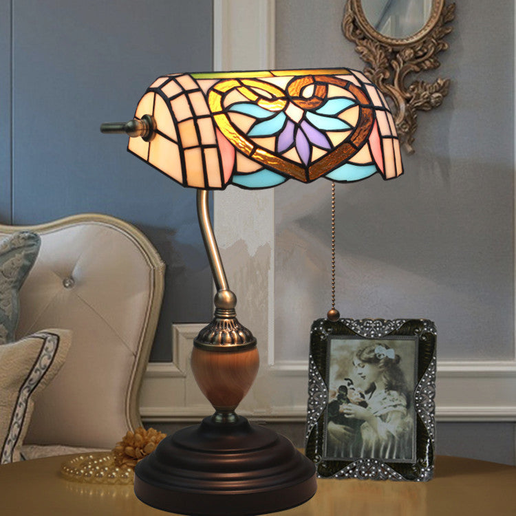 Mediterranean Heart Stained Glass Table Lamp