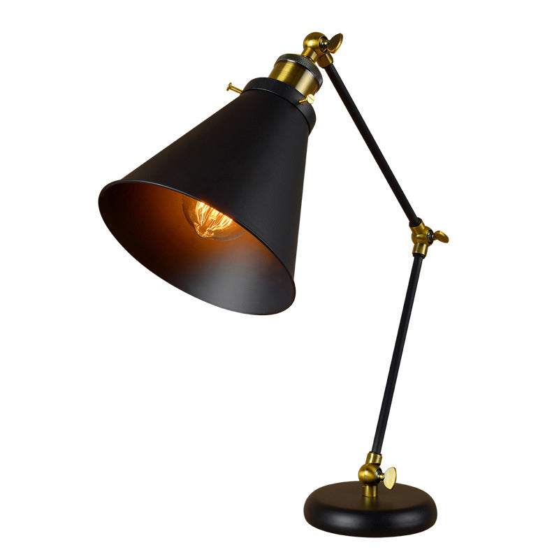 Iron Glass Conic Bell Table Lamp
