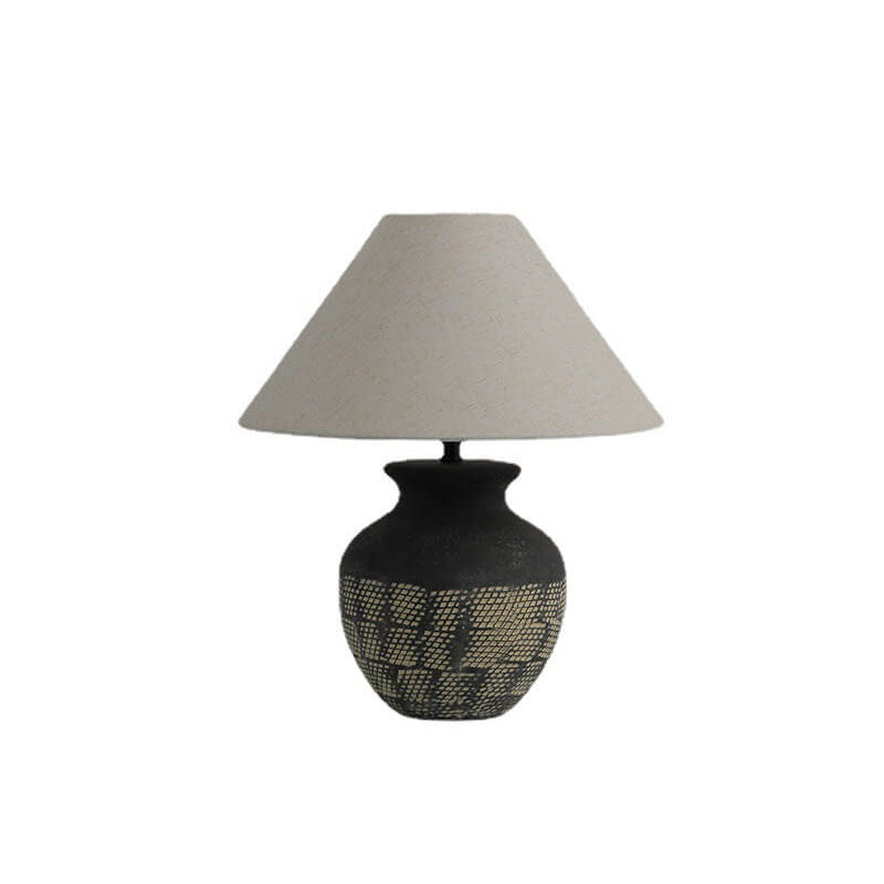 Fabric Ceramic Jar Study Table Lamp