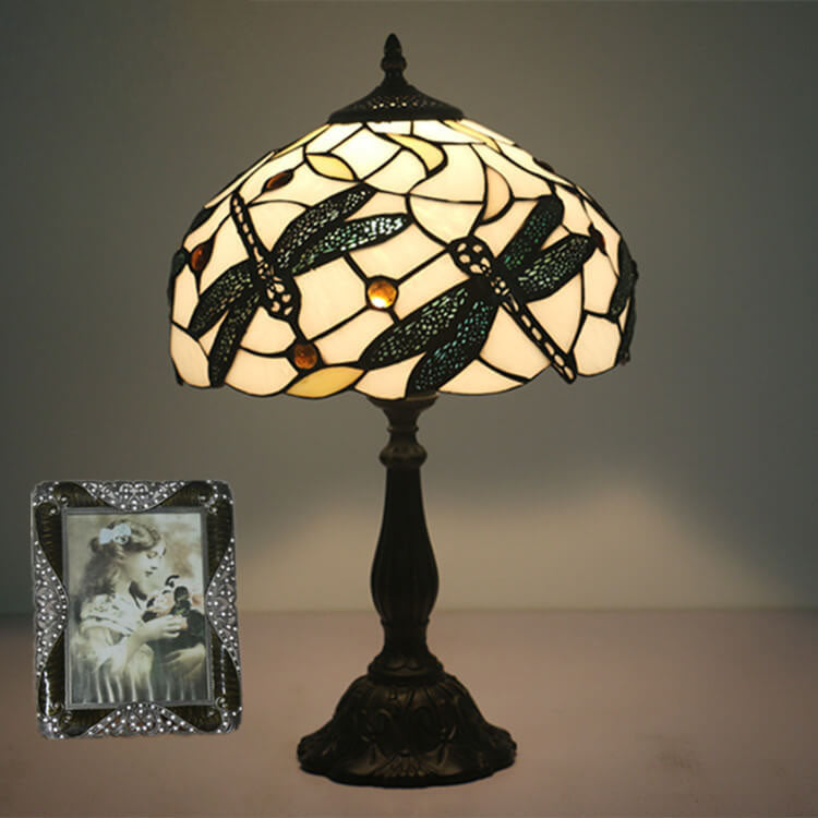Resin Animal Dragonfly Stained Table Lamp