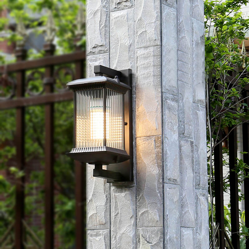 Square Aluminum Glass Outdoor Light